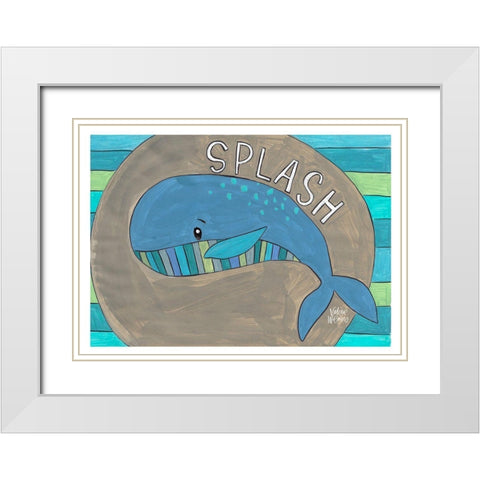 Splash White Modern Wood Framed Art Print with Double Matting by Wieners, Valerie