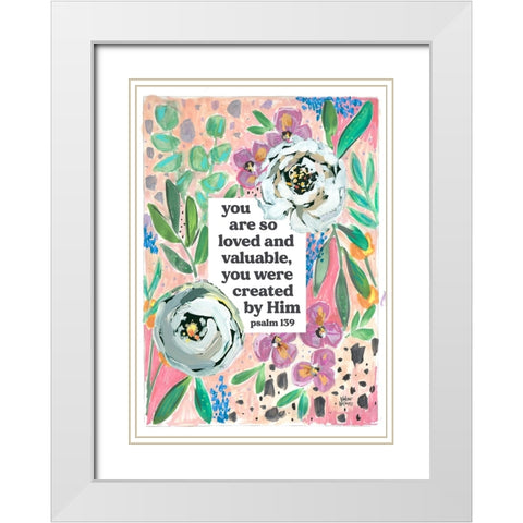 Psalm 139 White Modern Wood Framed Art Print with Double Matting by Wieners, Valerie