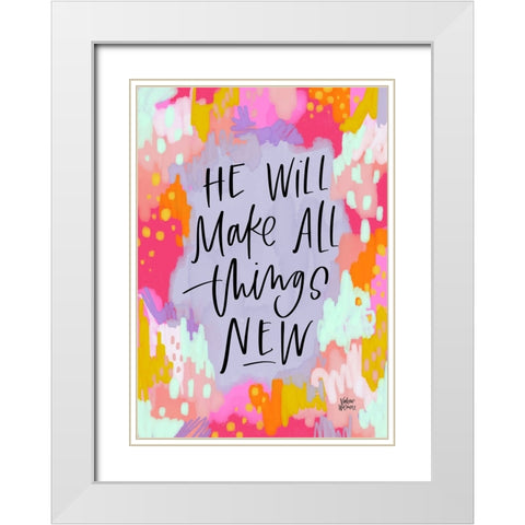 New White Modern Wood Framed Art Print with Double Matting by Wieners, Valerie