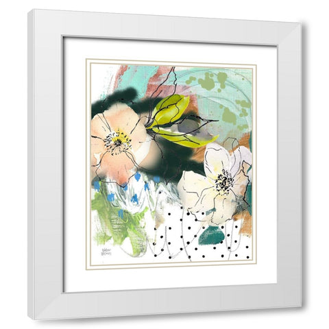 Abstract Floral White Modern Wood Framed Art Print with Double Matting by Wieners, Valerie