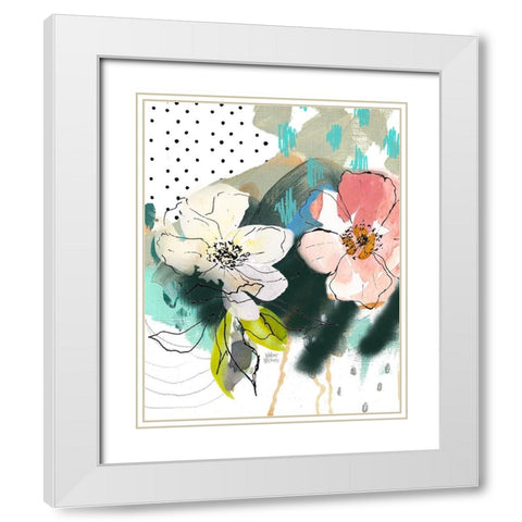 Abstract Floral II White Modern Wood Framed Art Print with Double Matting by Wieners, Valerie
