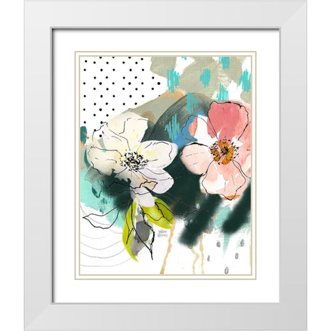 Abstract Floral II White Modern Wood Framed Art Print with Double Matting by Wieners, Valerie