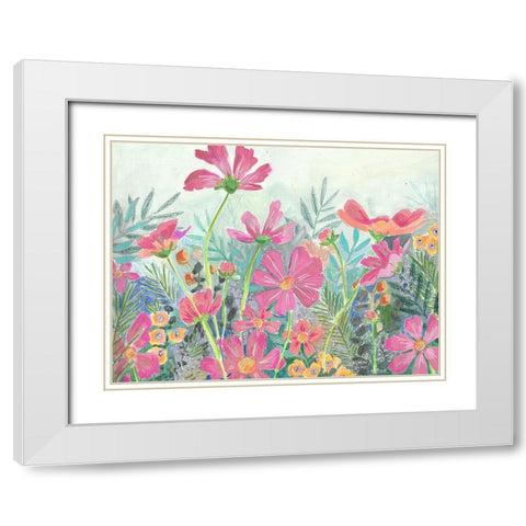 Cosmos White Modern Wood Framed Art Print with Double Matting by Wieners, Valerie