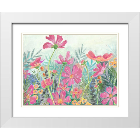 Cosmos White Modern Wood Framed Art Print with Double Matting by Wieners, Valerie