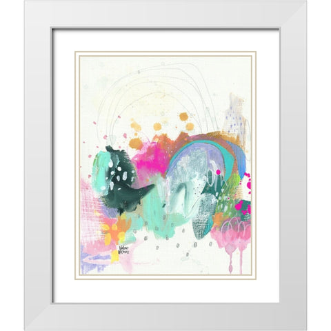 Confetti I White Modern Wood Framed Art Print with Double Matting by Wieners, Valerie