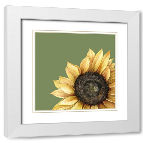Sunflower White Modern Wood Framed Art Print with Double Matting by Wieners, Valerie