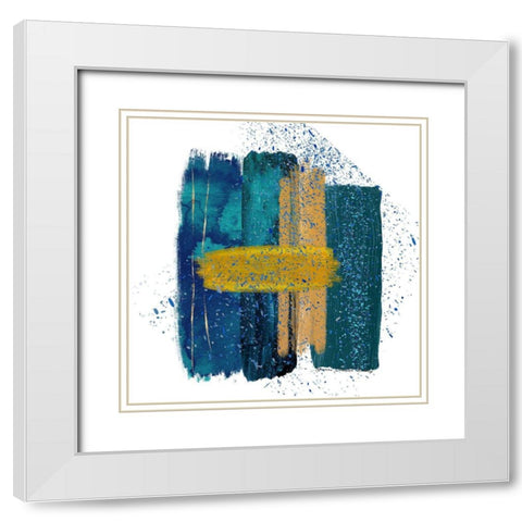 Birthday Confetti White Modern Wood Framed Art Print with Double Matting by Burney, Yvonne Coleman