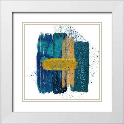 Birthday Confetti White Modern Wood Framed Art Print with Double Matting by Burney, Yvonne Coleman