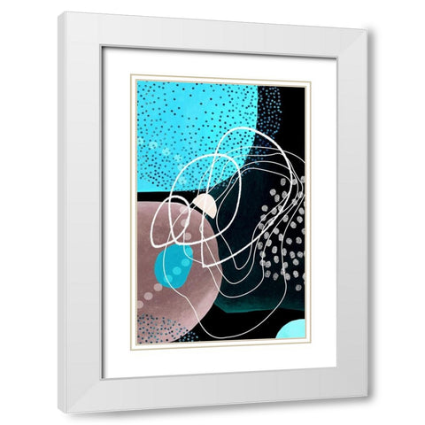 Blueberry Hill White Modern Wood Framed Art Print with Double Matting by Burney, Yvonne Coleman