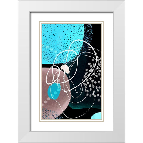 Blueberry Hill White Modern Wood Framed Art Print with Double Matting by Burney, Yvonne Coleman