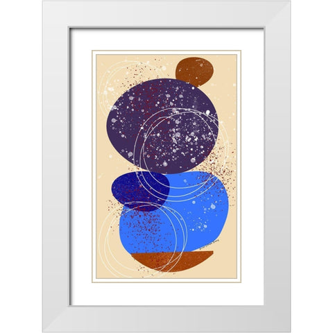 Piggyback Ride White Modern Wood Framed Art Print with Double Matting by Burney, Yvonne Coleman