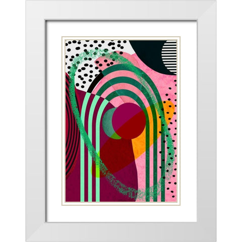 Splash of Color White Modern Wood Framed Art Print with Double Matting by Burney, Yvonne Coleman