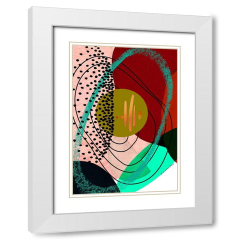 All Directions White Modern Wood Framed Art Print with Double Matting by Burney, Yvonne Coleman