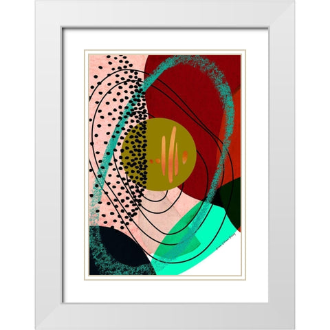 All Directions White Modern Wood Framed Art Print with Double Matting by Burney, Yvonne Coleman