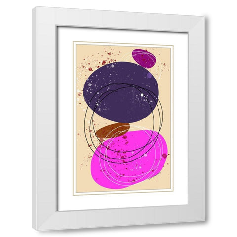 Hopscotch White Modern Wood Framed Art Print with Double Matting by Burney, Yvonne Coleman