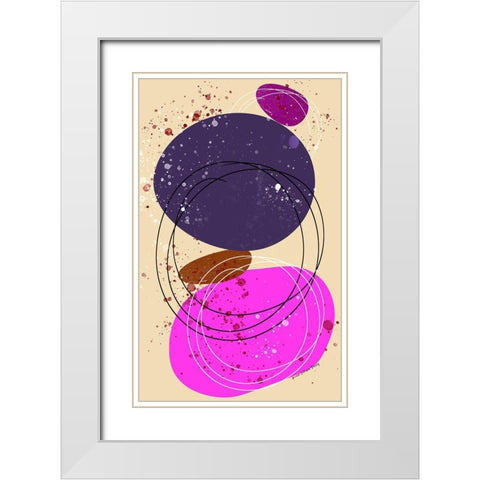 Hopscotch White Modern Wood Framed Art Print with Double Matting by Burney, Yvonne Coleman