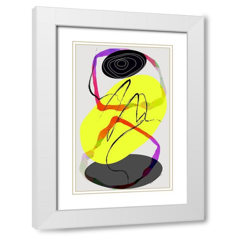 Banana Swirl White Modern Wood Framed Art Print with Double Matting by Burney, Yvonne Coleman