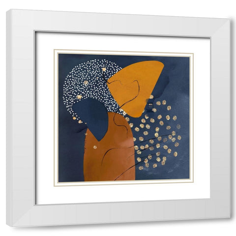 Blueberry Carmel White Modern Wood Framed Art Print with Double Matting by Burney, Yvonne Coleman