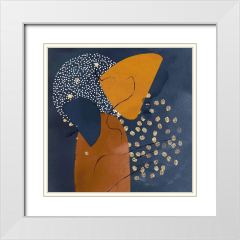 Blueberry Carmel White Modern Wood Framed Art Print with Double Matting by Burney, Yvonne Coleman