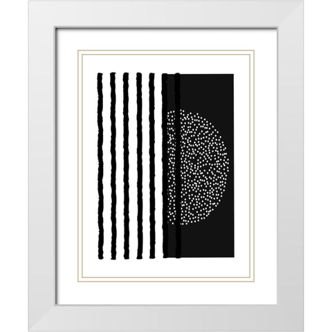 Chasing Dots II White Modern Wood Framed Art Print with Double Matting by Burney, Yvonne Coleman