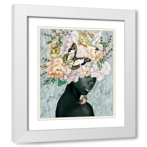 Women in Bloom White Modern Wood Framed Art Print with Double Matting by Burney, Yvonne Coleman