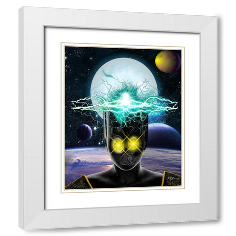 High Energy White Modern Wood Framed Art Print with Double Matting by Burney, Yvonne Coleman