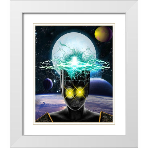 High Energy White Modern Wood Framed Art Print with Double Matting by Burney, Yvonne Coleman