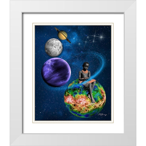 Earth Bound White Modern Wood Framed Art Print with Double Matting by Burney, Yvonne Coleman
