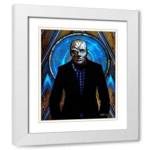 Behind the Mask White Modern Wood Framed Art Print with Double Matting by Burney, Yvonne Coleman