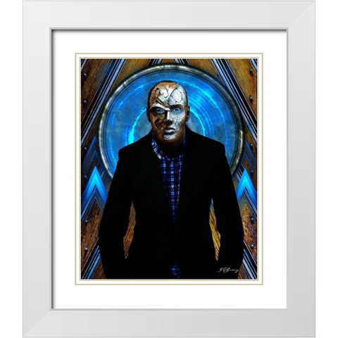 Behind the Mask White Modern Wood Framed Art Print with Double Matting by Burney, Yvonne Coleman