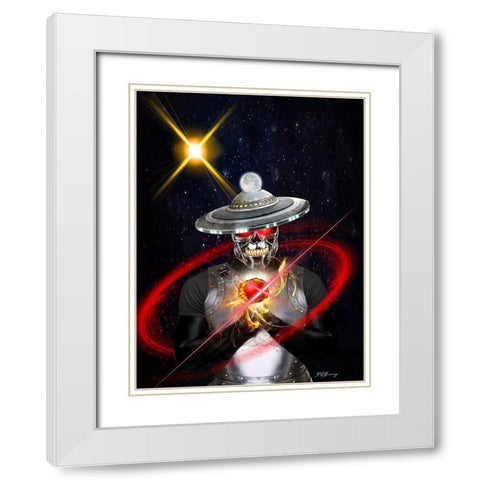 Anger White Modern Wood Framed Art Print with Double Matting by Burney, Yvonne Coleman