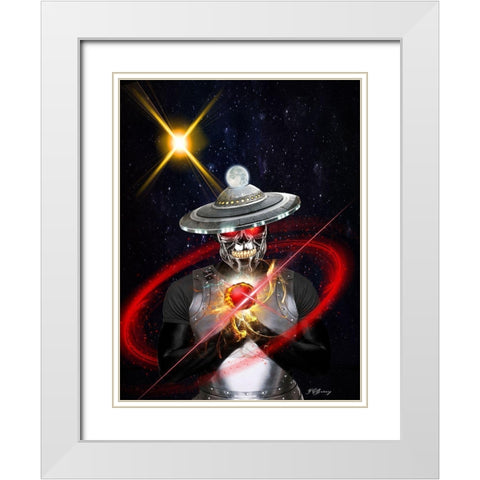 Anger White Modern Wood Framed Art Print with Double Matting by Burney, Yvonne Coleman