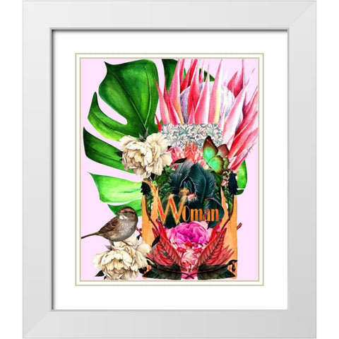 Woman White Modern Wood Framed Art Print with Double Matting by Burney, Yvonne Coleman