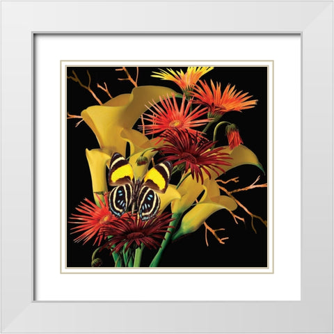 Yellow Supreme White Modern Wood Framed Art Print with Double Matting by Burney, Yvonne Coleman