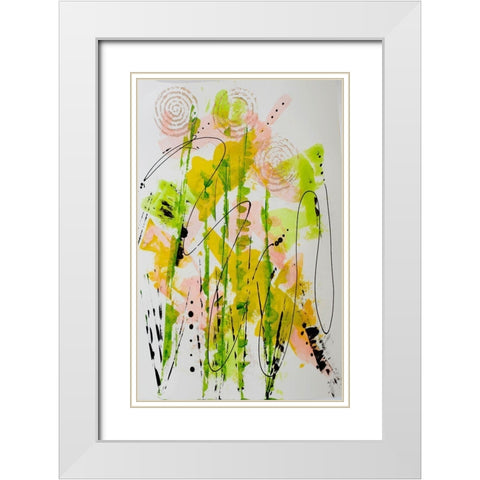 Spring Blush White Modern Wood Framed Art Print with Double Matting by Burney, Yvonne Coleman