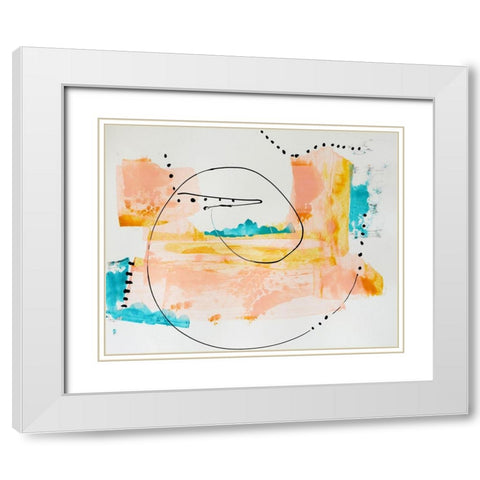 Board Walk Blush White Modern Wood Framed Art Print with Double Matting by Burney, Yvonne Coleman