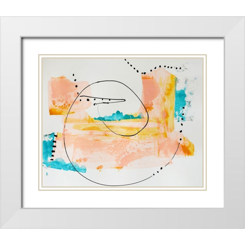 Board Walk Blush White Modern Wood Framed Art Print with Double Matting by Burney, Yvonne Coleman