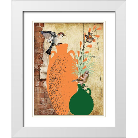 Garden Pots III White Modern Wood Framed Art Print with Double Matting by Burney, Yvonne Coleman