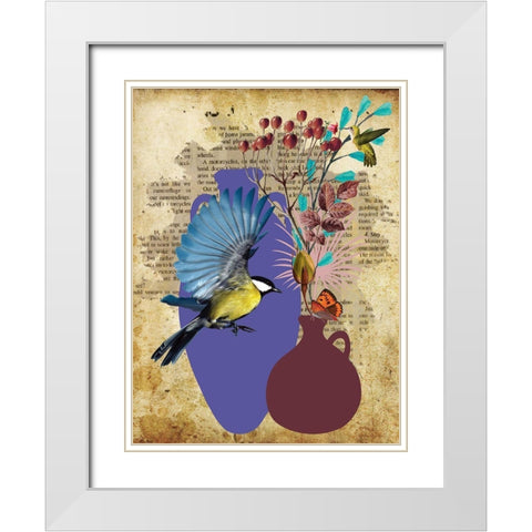 Garden Pots White Modern Wood Framed Art Print with Double Matting by Burney, Yvonne Coleman