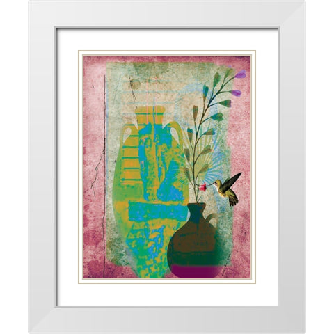 Garden Pots IV White Modern Wood Framed Art Print with Double Matting by Burney, Yvonne Coleman