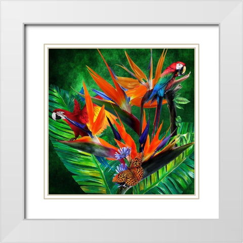 Jungle Boogie White Modern Wood Framed Art Print with Double Matting by Burney, Yvonne Coleman