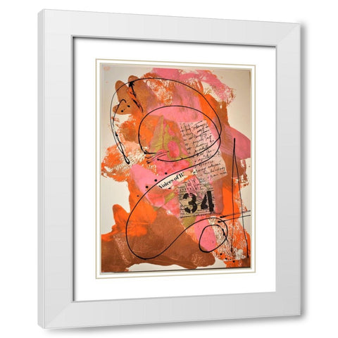 34 Voices White Modern Wood Framed Art Print with Double Matting by Burney, Yvonne Coleman