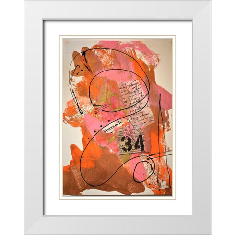 34 Voices White Modern Wood Framed Art Print with Double Matting by Burney, Yvonne Coleman