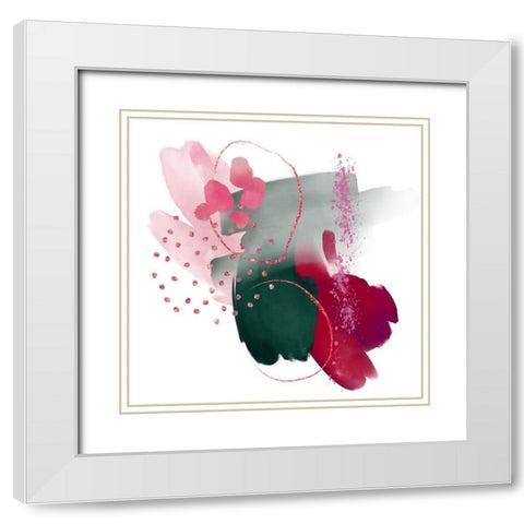 Pedals of Love White Modern Wood Framed Art Print with Double Matting by Burney, Yvonne Coleman