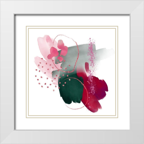 Pedals of Love White Modern Wood Framed Art Print with Double Matting by Burney, Yvonne Coleman