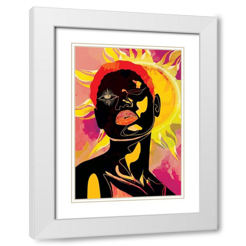 Ruled by the Sun White Modern Wood Framed Art Print with Double Matting by Burney, Yvonne Coleman