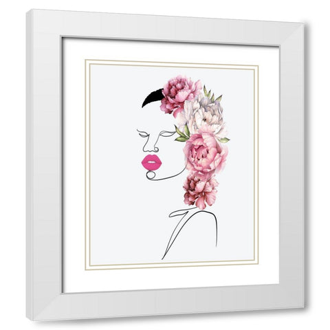 Line Art White Modern Wood Framed Art Print with Double Matting by Burney, Yvonne Coleman