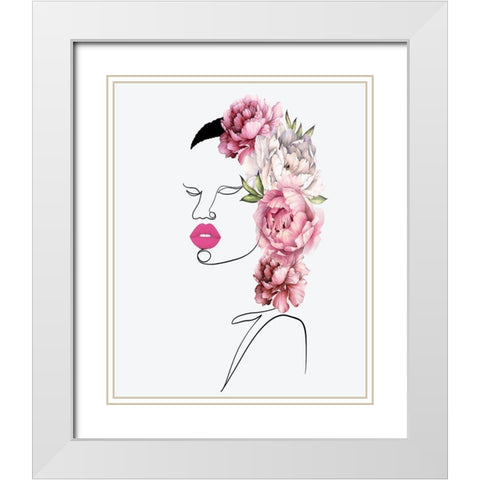 Line Art White Modern Wood Framed Art Print with Double Matting by Burney, Yvonne Coleman
