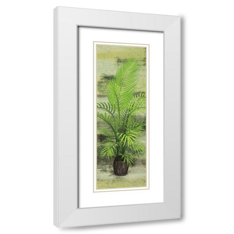 Palm Tree White Modern Wood Framed Art Print with Double Matting by Burney, Yvonne Coleman