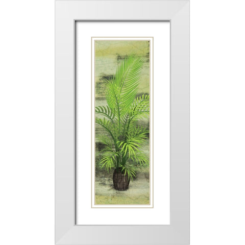 Palm Tree White Modern Wood Framed Art Print with Double Matting by Burney, Yvonne Coleman